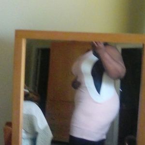 Pink white and black body con midi